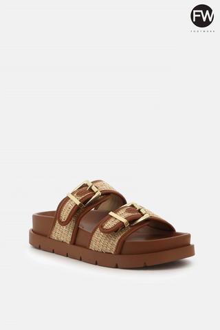 SLIP ON SANDALS TAN - Footwork