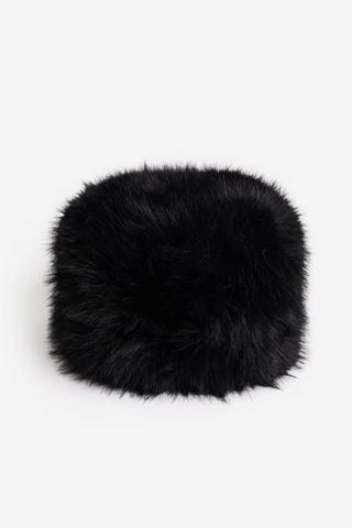 FAUX FUR HAT BLACK
