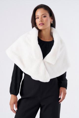 FAUX FUR WRAP CREAM