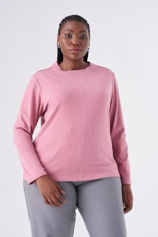 PLUSH CREW NECK TOP PLAIN PINK