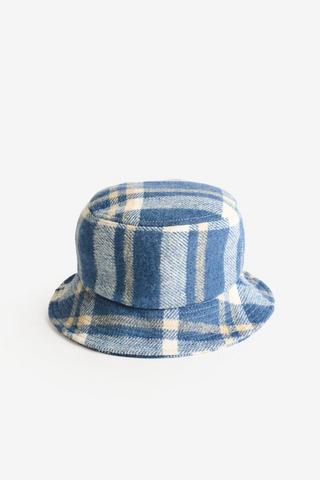 BLUE CHECK BUCKET HAT