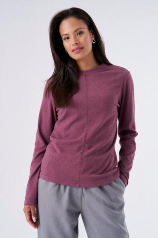 PLUSH CREW NECK TOP BURGANDY