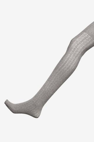 CABLE COTTON TIGHTS GREY