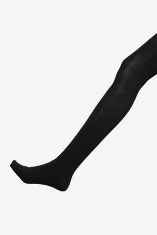 SHEER FLEECY TIGHTS BLACK