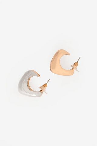 TWO TONE HOOP EARRINGS