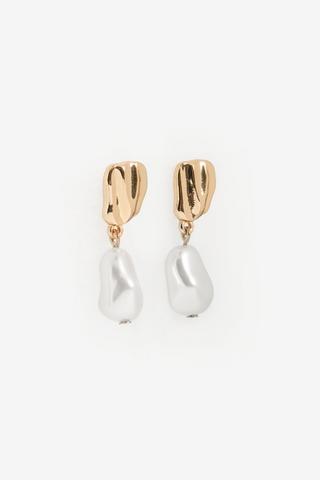 ABSTRACT PEARL DROP EARRINGS