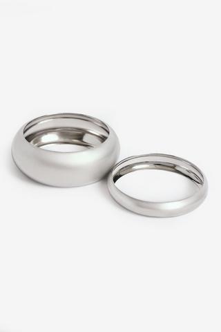 SILVER CUFF BANGLE STACK