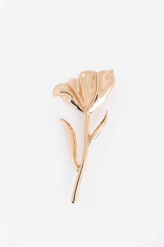 GOLD STEM BROOCH