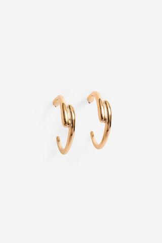GOLD TEAR DROP HOOP EARRINGS