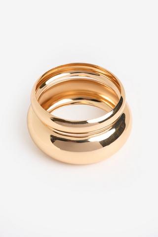 GOLD CUFF BRACELET STACK