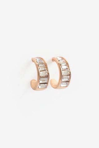 GOLD DIAMANTE HOOP EARRINGS