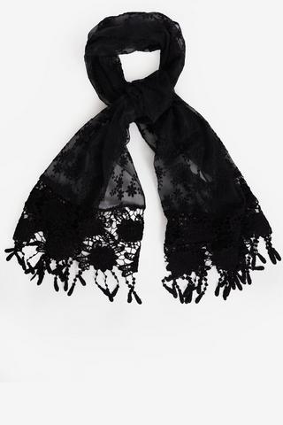 BLACK LACE SCARF