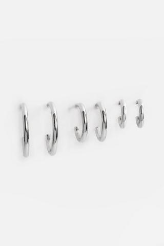 2 PACK SILVER HOOP EARRINGS