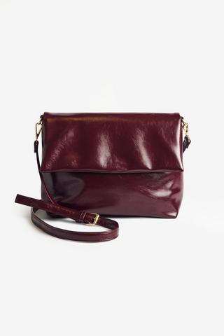 BURGUNDY FOLDED CLUTCH BAG