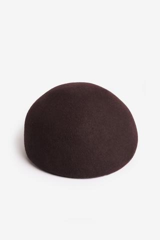 STRUCTURED BERET CHOC BROWN