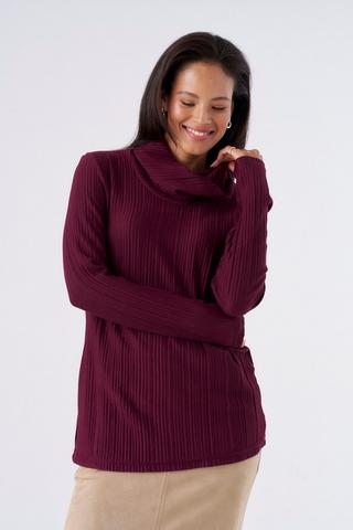 PLISSE TOP BURGUNDY