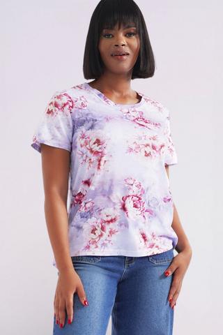 PRINTED SLUB PRETTY ROSE