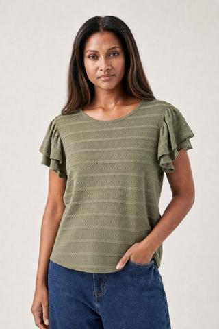 TEXTURED BOXY TOP SAGE