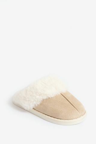 OPEN BACK SLIPPER TAN