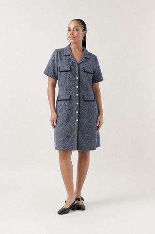 BOUCLE PINAFORE DRESS