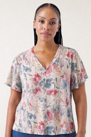 WATERCOLOUR FLORAL PRINT TEE