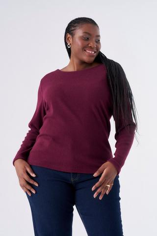 BOAT NECK TOP BURGUNDY