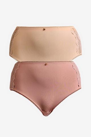 2 PACK FULL BRIEF LACE TRIM PANTIES