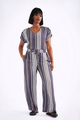 LINEN BLEND PANTS STRIPE