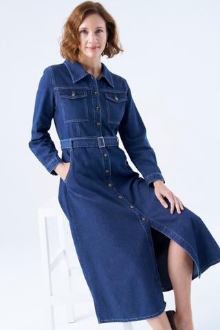 DENIM SHIRT DRESS INK