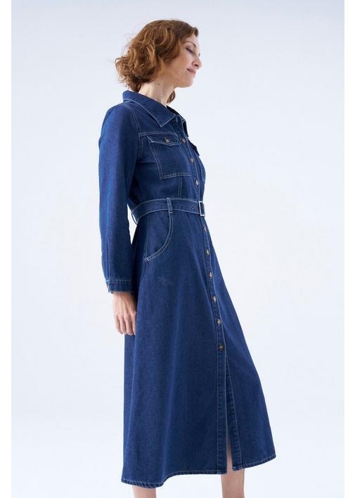 DENIM SHIRT DRESS INK | MILADYS