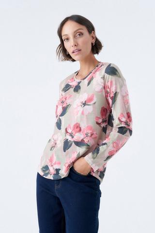 FLORAL PRINT TEE LONG SLEEVE