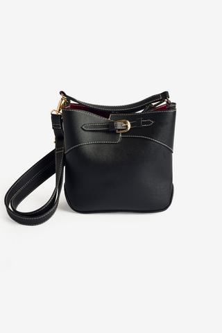 CROSSBODY BELTED BLACK BAG