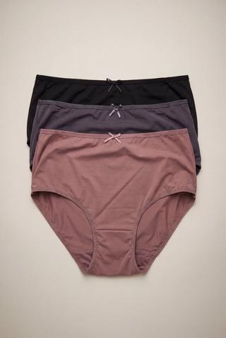 3PK  FULL BRIEF CUT MICROFIBRE PANTIES