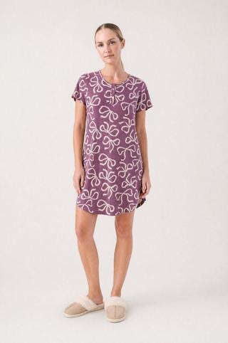 BOW PRINT SLEEP DRESS