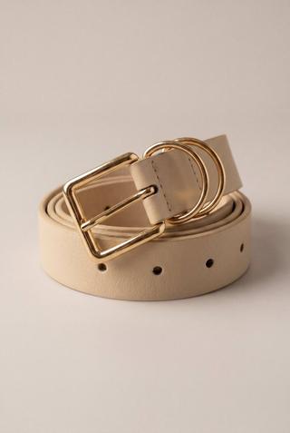 PU SKINNY BELT TAUPE