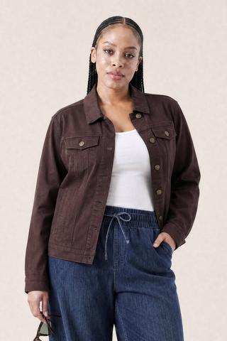 CHOC BROWN DENIM JACKET