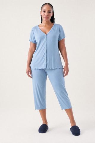 BUTTON THROUGH SLEEPSET BLUE