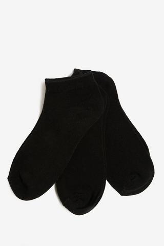 3 PACK ANKLE SOCKS BLACK