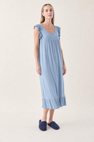 SLEEVELESS SLEEP DRESS BLUE