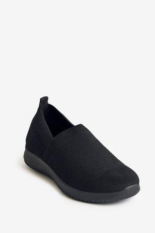 WONDERFIT BLACK KNIT SNEAKER
