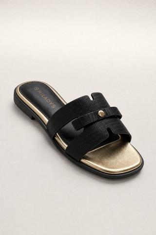 TEXTURED SANDALS BLACK