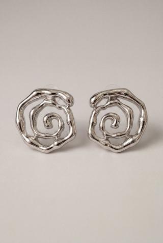 SILVER SPIRAL STUD EARRINGS