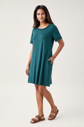 TEAL ALINE KNIT DRESS