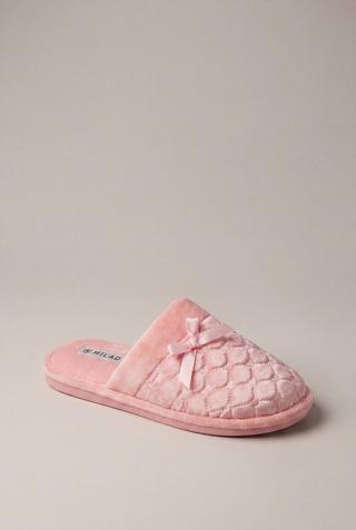 PINK SATIN MULE SLIPPER