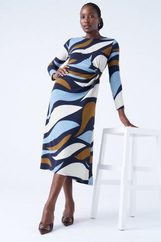 ABSTRACT DRESS WITH KNOT DETAIL