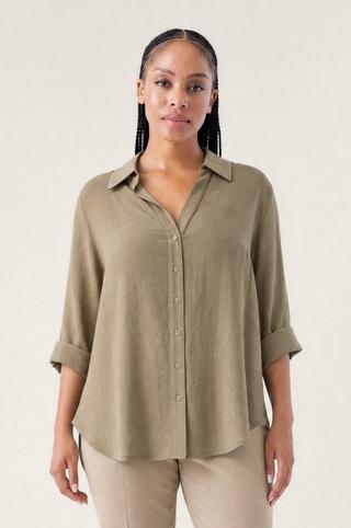 SAGE MOCK LINEN SHIRT