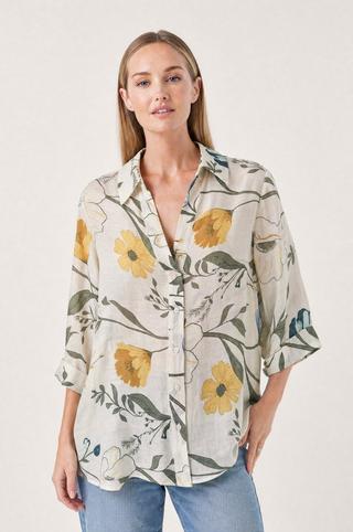 YELLOW FLORAL PRINT SHIRT