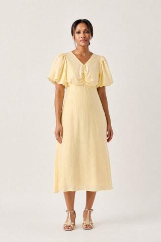 FIT & FLARE DRESS BUTTER YELLOW