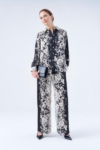 PRINTED SATIN STRAIGHTLEG PANTS