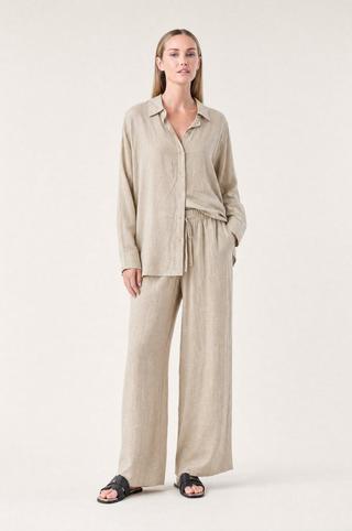 LINEN BLEND PANTS STONE